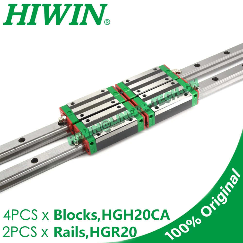 Imagem -04 - Hiwin-bloco da Corrediça do Transporte Trilho de Guia Linear Original Hgh20ca Hgr20 200 300 400 500 600 700 800 900 1000 1100 1200 Router do Cnc