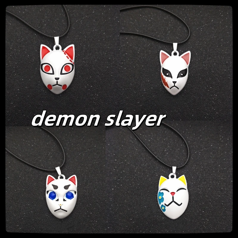 demon slayer pendants key chaintanjiro zodiac rabbit mask y2k accessories cartoon anime metal pendant men cosplay halloween gift