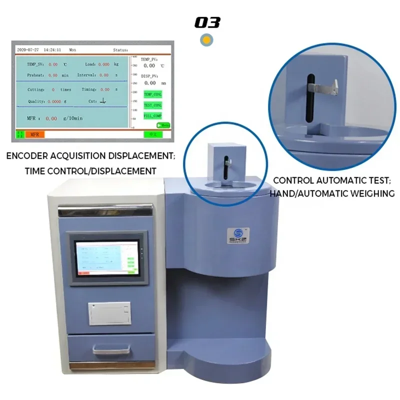 SKZ145 Plastometer ISO 1133 ASTM D1238 Kunststoff und Gummi Melt Flow Index Equipment LCD