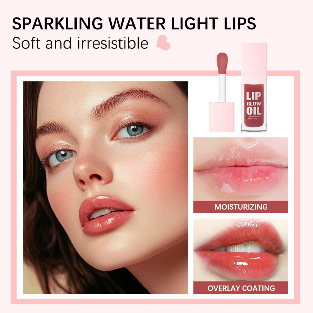 Mirror Water Lip Glow Oil Long-lasting Waterproof Crystal Jelly Oil Lip Tint Moisturizing Non-stick Cup Lip Oil Care Cosmetics