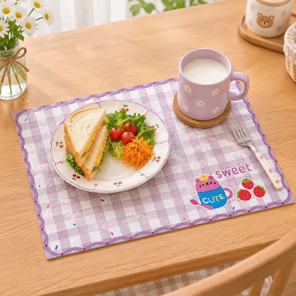 New Diatom Mud Dish Drying Mat Non-Slip Wavy Edge Draining Pad Absorbent Table Mat Tableware