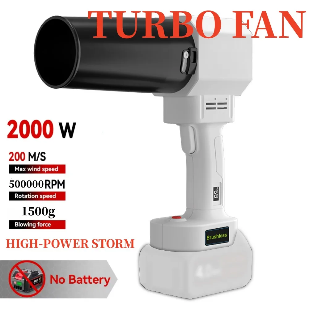 

2000W High Power Leaf Blower For Makita 18/21V Brushless Violent Turbocharged 70mm Ducted Fan 1500g Thrust Industrial Air Blower