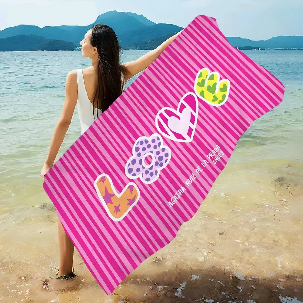 Agatha Ruiz-De La-Prada Toalla de playa de microfibra estampada, absorbente y suave, para escalada, yoga, playa, natación, correr