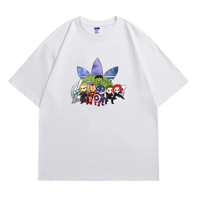

Мультяшные модные брендовые футболки с короткими рукавами в стиле аниме для мужчин и женщин, лето, свободная пара, Instagram
