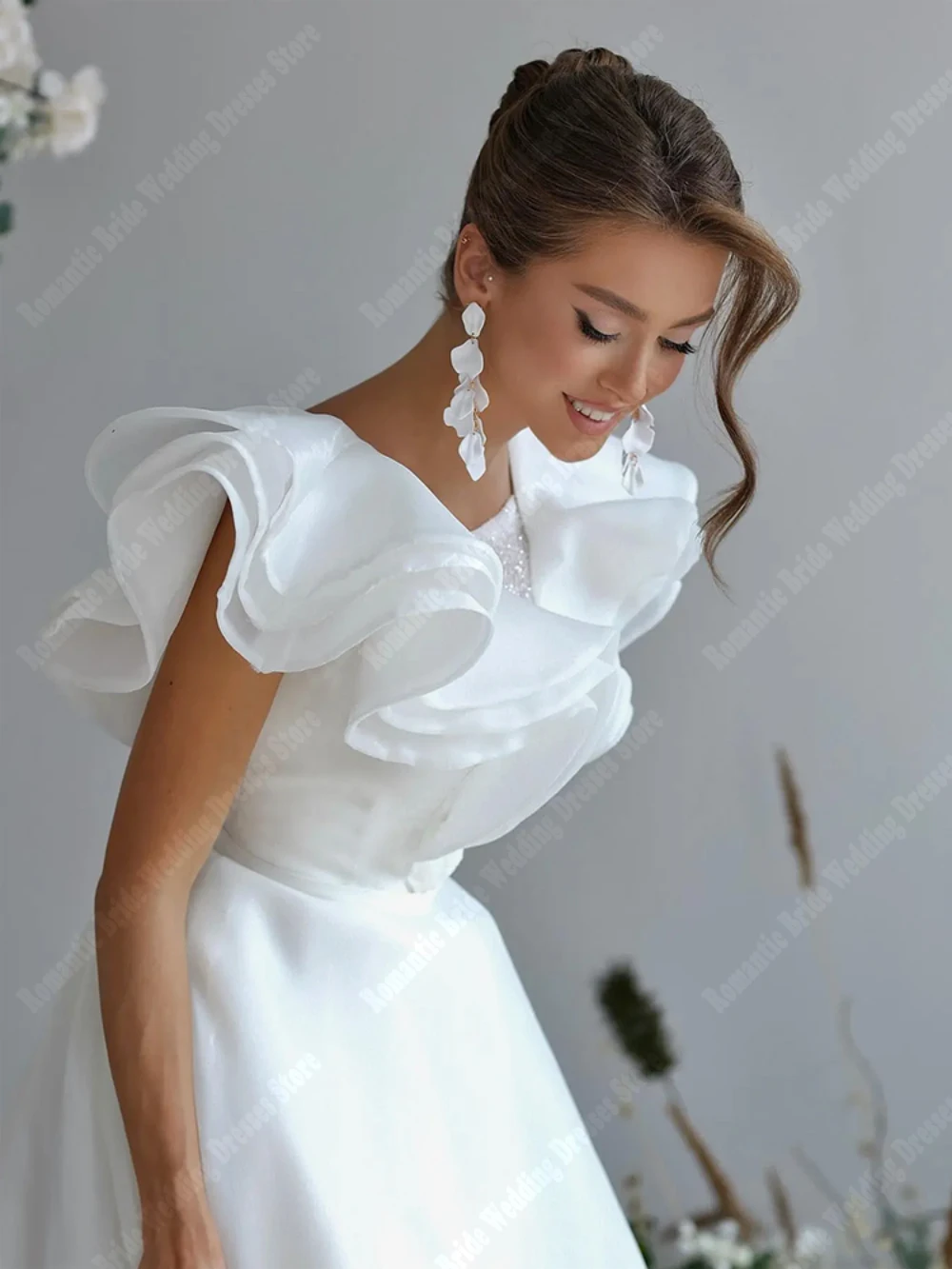 Vestidos de casamento com decote em v para mulheres, apliques de tule, vestidos de noiva sem costas para senhora, novo vestido Boho, 2023