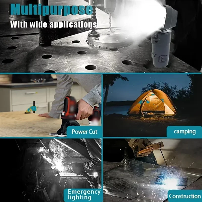 LLCS-15 Bead LED Working Lamp Spotlight Light Flashlig For Lomvum Deyun Zhipu Fuge Komax GCRAFT 12V 10.8V Lithium Battery