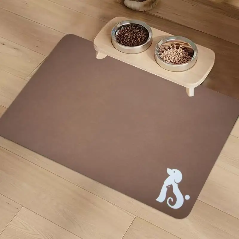 VIKAMA Modern Premium Diatomaceous Earth Pet Placemat Stain Resistant Waterproof Slip Resistant Dog & Cat Food & Lunch Bowl Mat