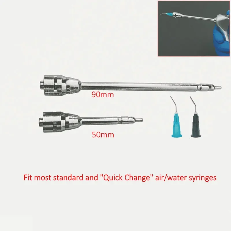 Dental woda powietrze strzykawki porady z Luer Lock metalowe dysze z 2 sztuk nawadniania wygięta igła autoklawowalne