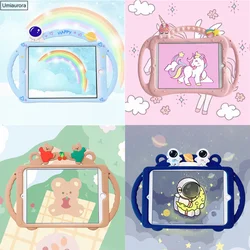 Funda de silicona con dibujos animados para iPad, carcasa protectora con asa para iPad Mini 6 9,7 Pro 11 7th 8th 9th Gen 10,2 2021 Air 1 2 3 4 5 10,9, para niños