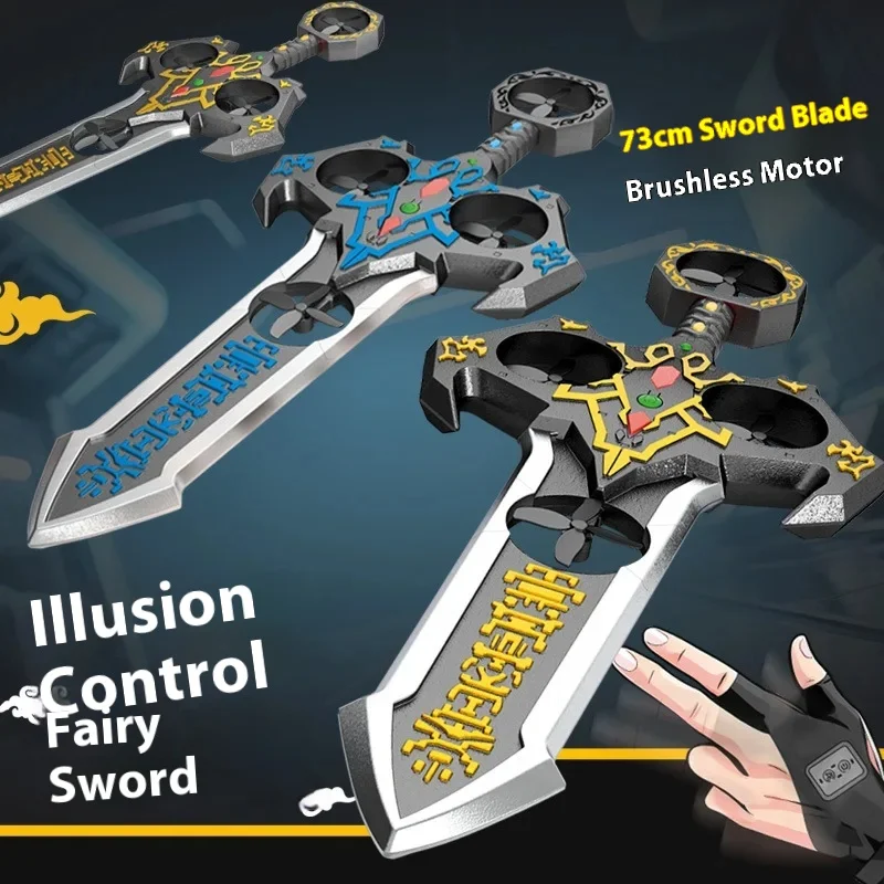 

Remote Controlled Flying Sword Drone Aircraft Toy - Fixed Wing Airplane Light-Up Height Adjustable for Children's Play