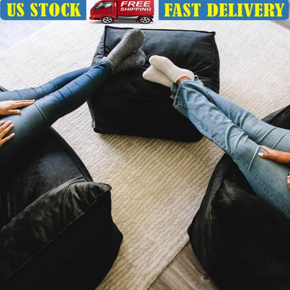 

Imperial Ottoman Soft Shredded Foam Indoor Bean Bag Washable Cover Durable Comfortable Design Double Stitched Zippers Stylish