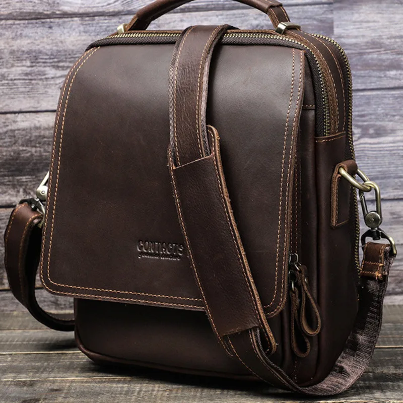 

New Fashionable Briefcasess Shoulder Fashion Leisure Multi Exercise Men Bag Briefcase Bag Genuine Leather Large Capacity Men Bag