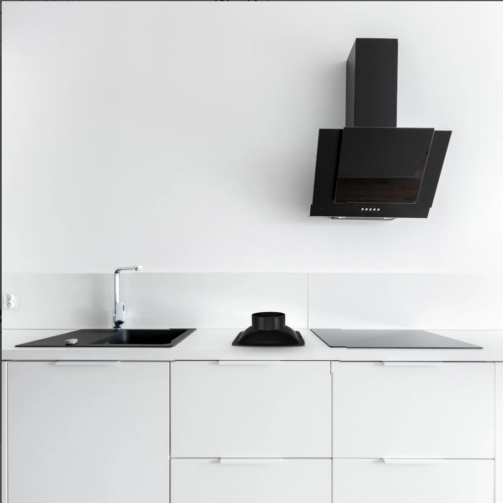 

1 шт. Вентиляционный пылезащитный соединительный патрубок для вытяжной системы, прямоугольный адаптер для крепления к основанию, выходной патрубок для вытяжки