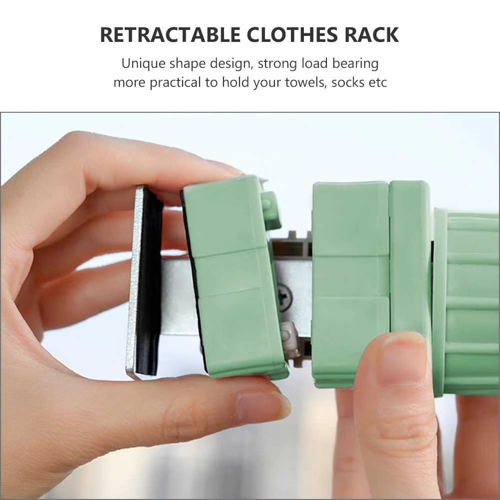 

2pcs Clothes Rack 8 Holes Punch-Free Retractable Window Drying Rack For Towels Socks Garments Space Saving Stainless Steel Abs