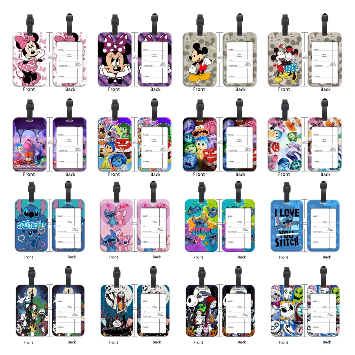 만화 캐릭터 시리즈 수하물 태그 여행 가방 ID 주소 이름 홀더 수하물 태그 여행용 휴대용 수하물 액세서리
