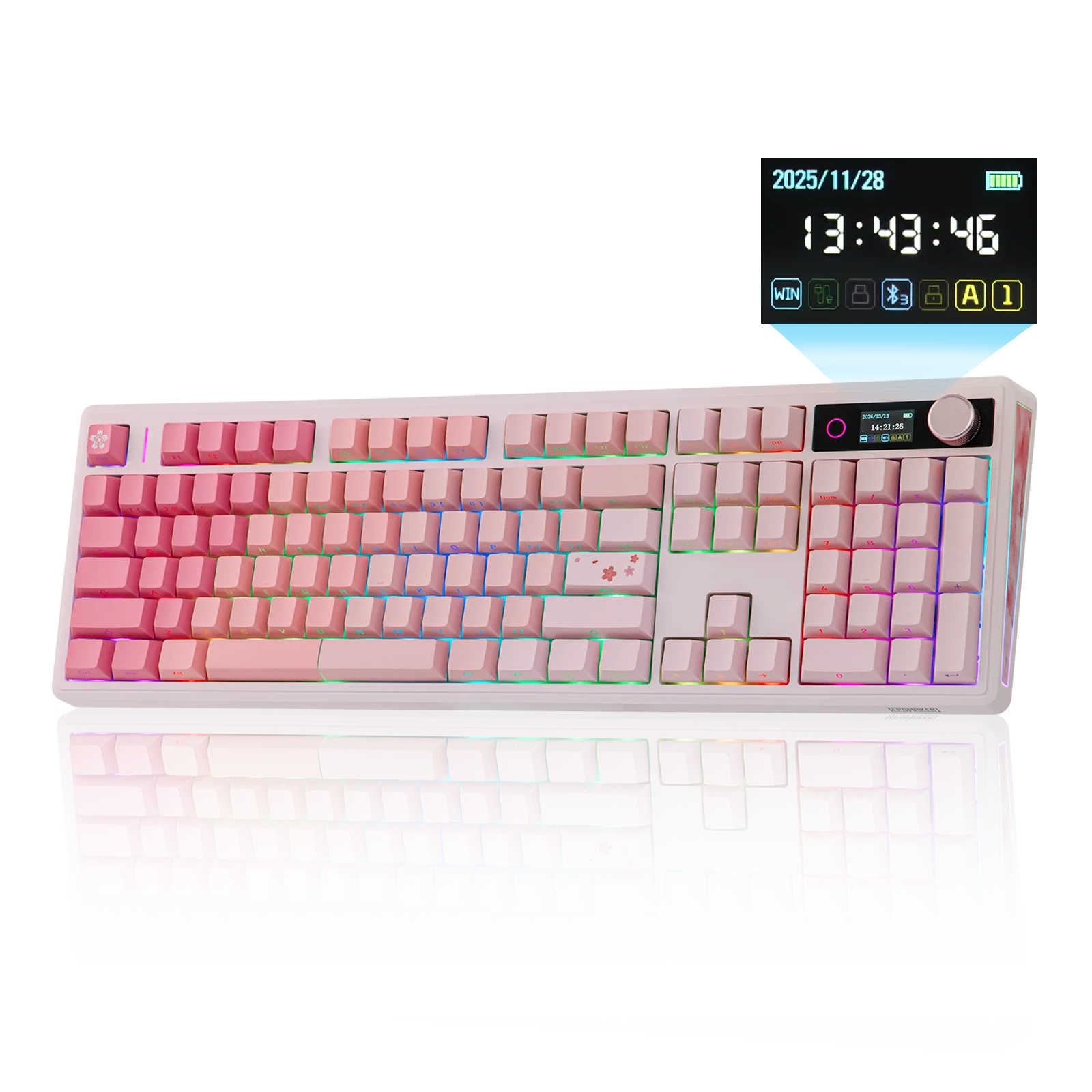 

EPOMAKER TH108 V2 PRO 100% Full Sized ANSI US Layout Tri-mode Wireless Gaming Keyboard with 10000mAh & RGB Light