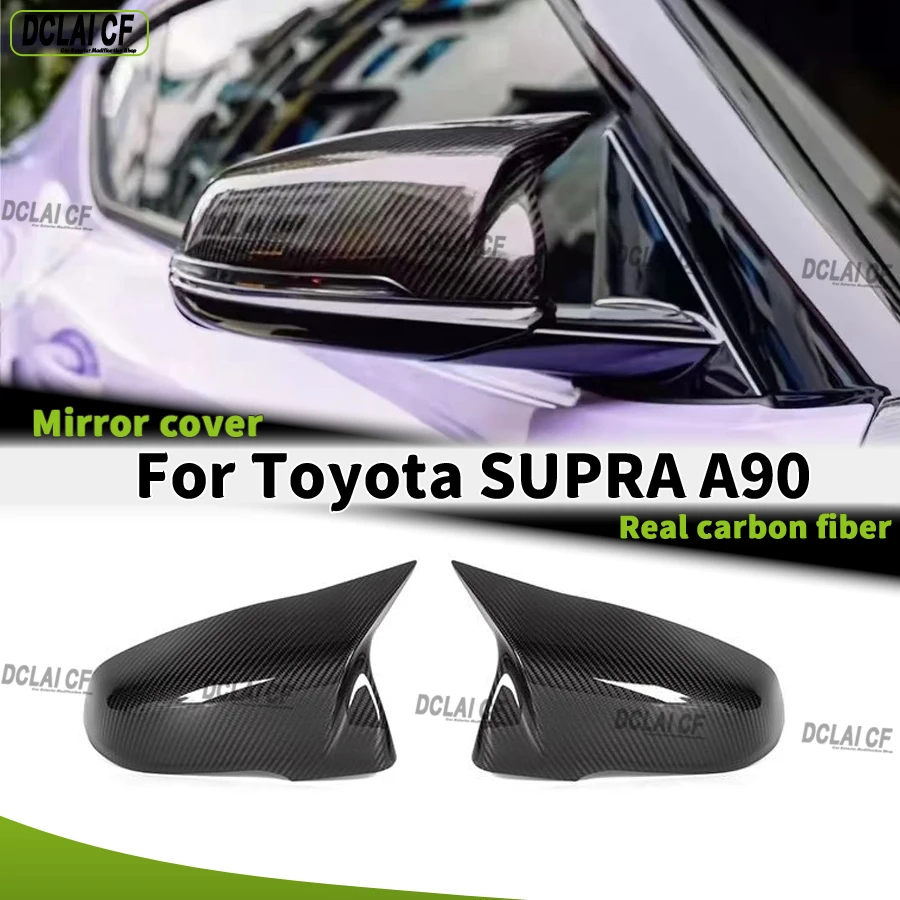 For Toyota SUPRA A90 Car rearview mirror cover genuine carbon fiber rearview mirror shell upgrade body kit