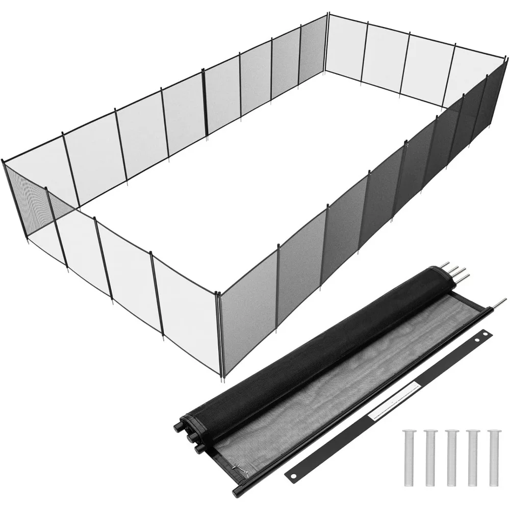 VINGLI Swimming Pool Fence 4Ft x 108Ft, Ground Safety Fencing, Black