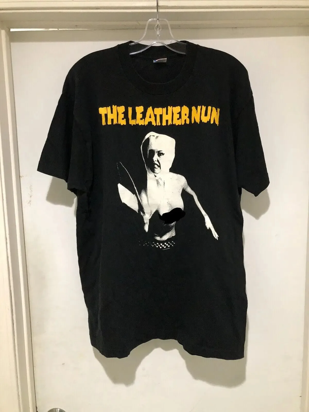 Vintage 80s 90s Leather Nun T Shirt XL Experimental Psychic TV Coil Current 93