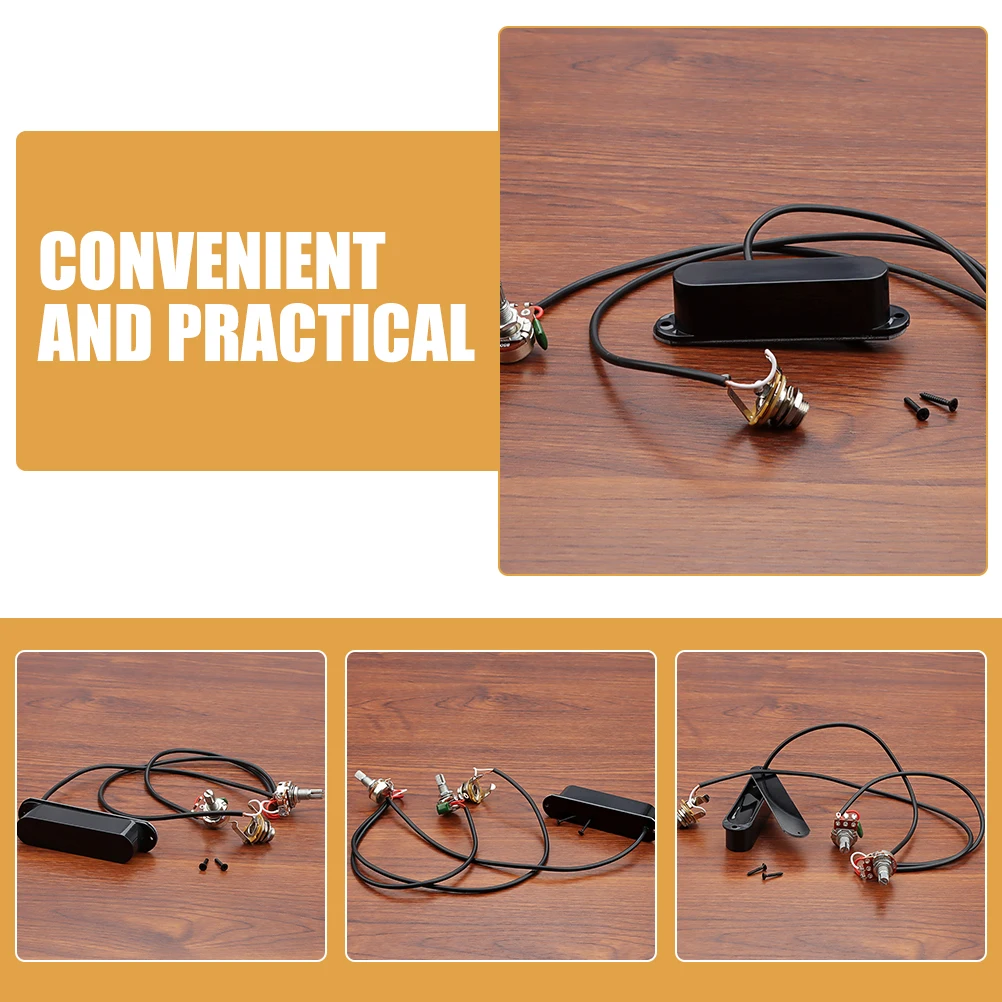 

Black Vibration Pickup Guitar Pickups Line Metal Shell Circuit Wiring Harness Kit Acoustic Plastic Accessory