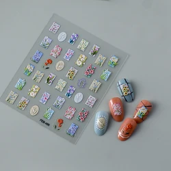 Flower 5D Nail Pegatinas Stickers Ongle Autocollants Pour Ongles