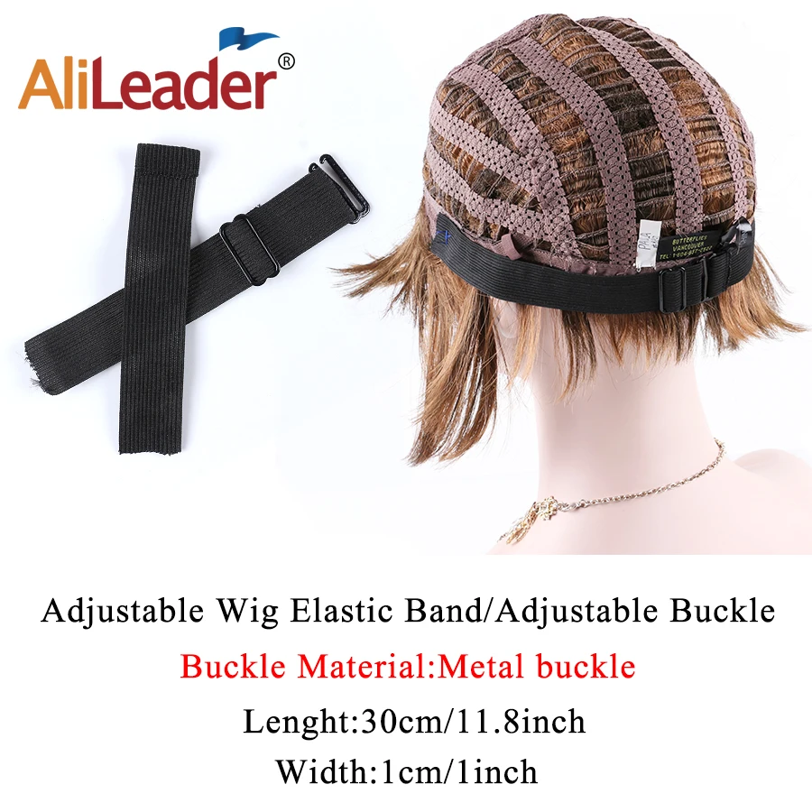 1/5/10 pcs Adjustable Elastic Bands for Wigs, Black Elastic Bands with Adjustable Straps Sewing for Making Wigs/Lace Closure