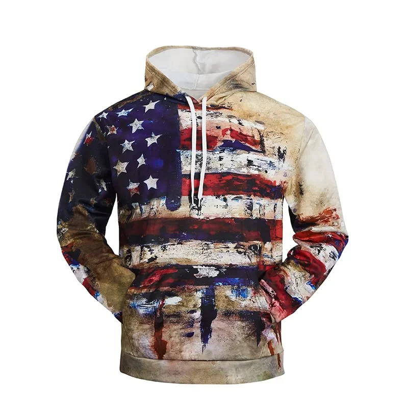 

American USA Flag Eagle Hoodie Men Clothing 3D US Veteran Army Camo Printed New In Hoodies Women Harajuku Fashion Y2k Pullove