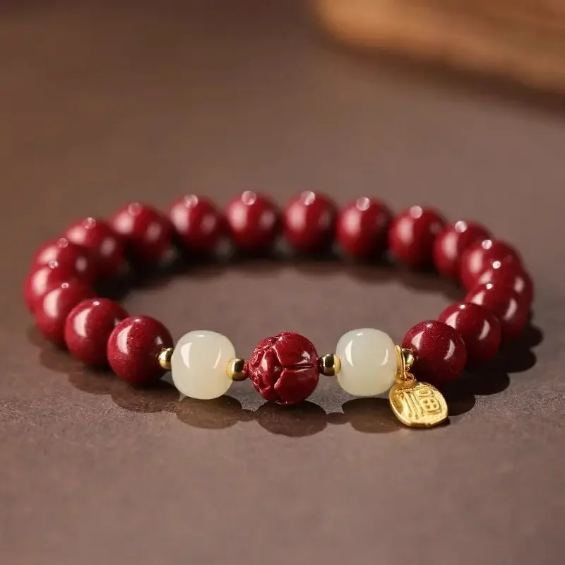 The Natural Cinnabar Lotus Brand Purple Gold Recruit Wealth Bracelet Upscale Gift Jewelry Pandora Bracelet view 2