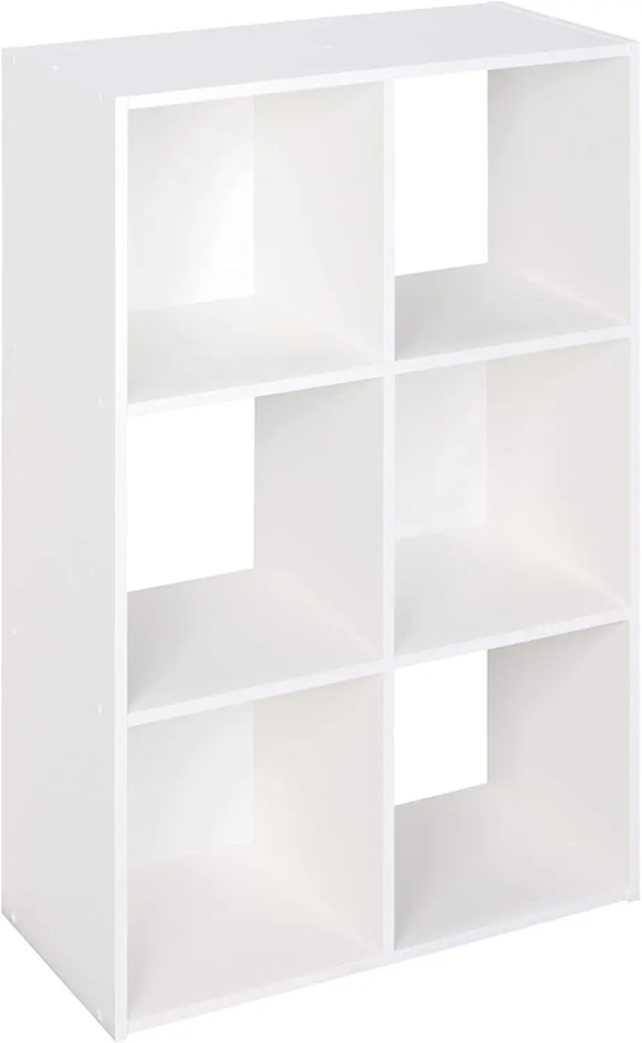 

6-Cube Storage Shelf Organizer, Stackable, Easy Assembly, Wooden White Finish