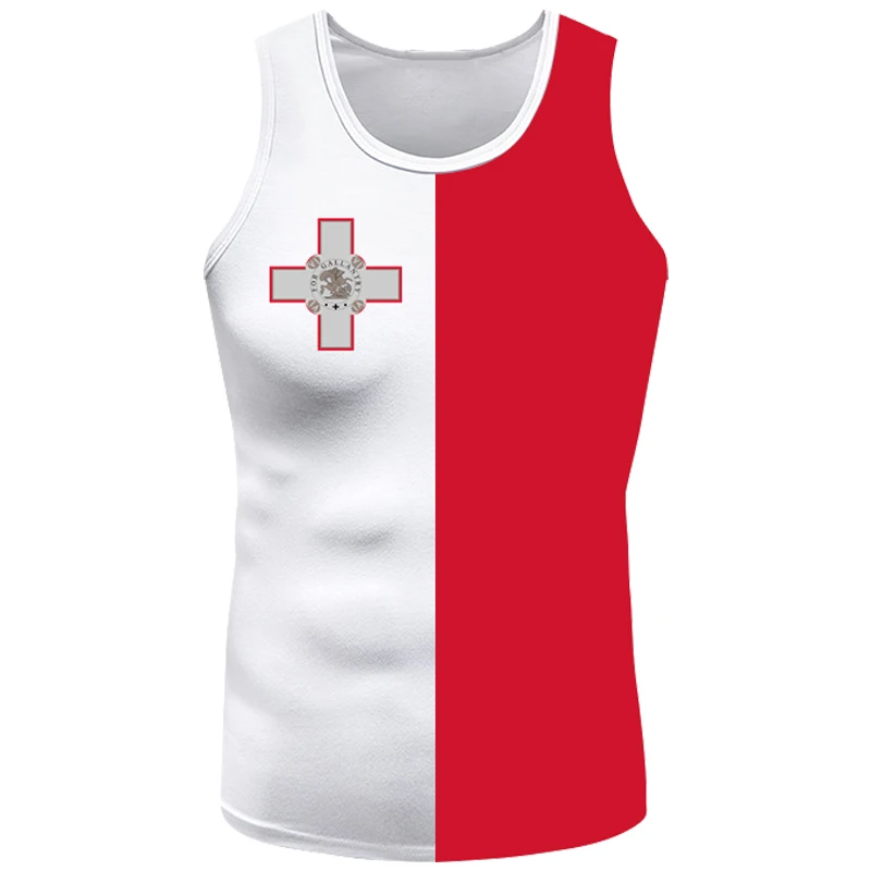 Malta Vest Free Custom Made Name Mlt Tank Top Nation Flag Mt Republic Of Maltese Country College Logo Photo Sleeveless T-Shirt