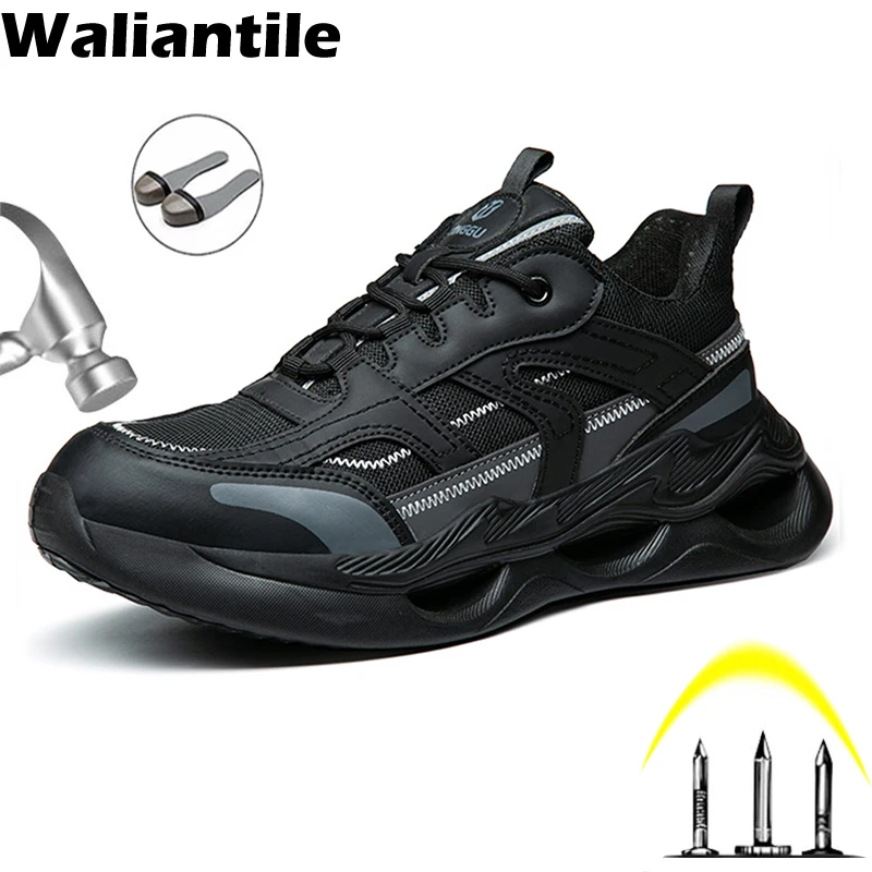 

Waliantile Insulate Work Safety Shoes Sneakers For Men Women Breathable Puncture Proof Construction Indestructible Working Boots