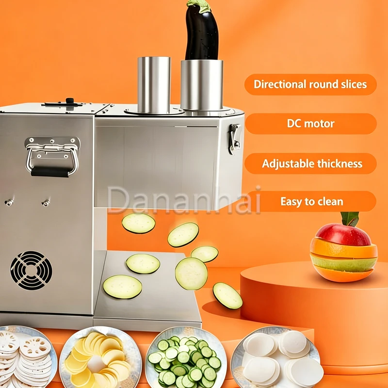 Electric Vegetable Fruit Slicer 1.5-6mm Adjustable Thickness Orange Apple Cutting Machine Home Kitchen Gadget