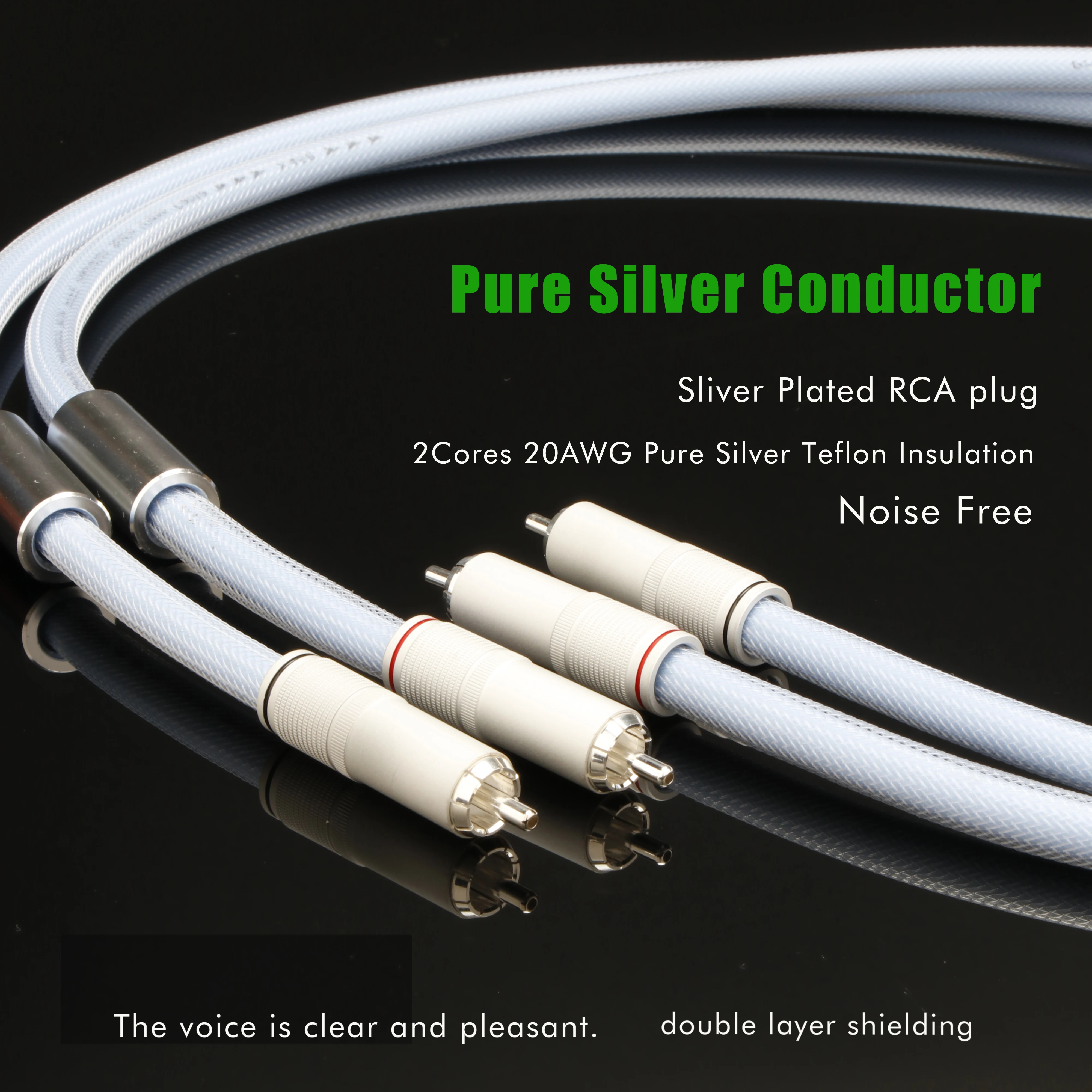 

Pair 5N Pure Silver Xlr Balanced Wire RCA cable rca male cable aux cable xlr cable for Microphone Amplifier Audiophile Wire