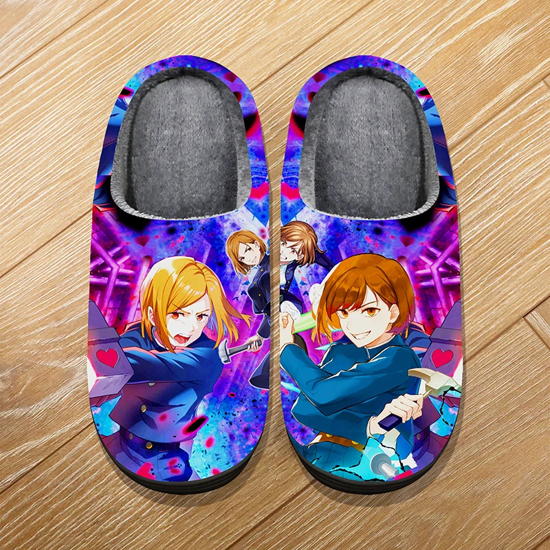 Pantofole da cartone animato calde per la casa invernale di dimensioni personalizzate per bambini adulti Anime Jujutsu Kaisen Itadori Yuji Cosplay Pantofole carine per interni