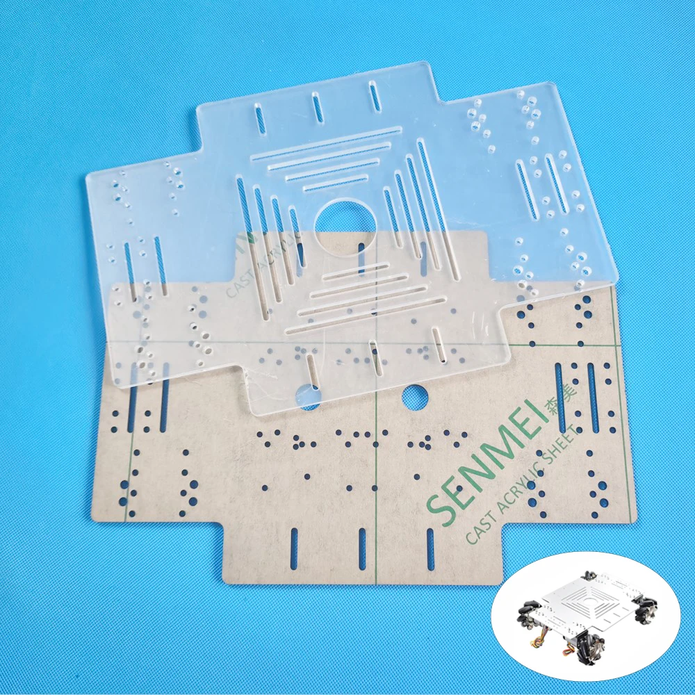 Big Acrylic Plate Frame Chassis with 50mm Couplings for Arduino STM32 Mecanum Wheel Robot Car Chassis DIY Toy Parts