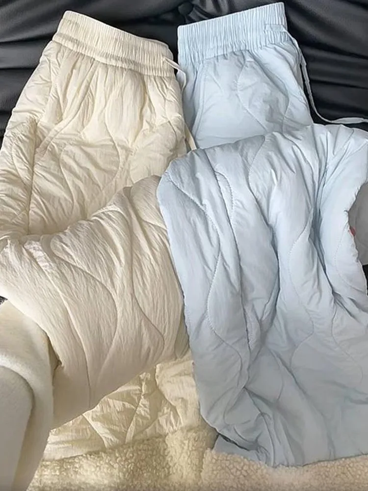 

plus Size Women's Winter Fce Lined Casual Trousers High Waist Straight Leg Warm Commute Sle Outerwear Cotton Pants