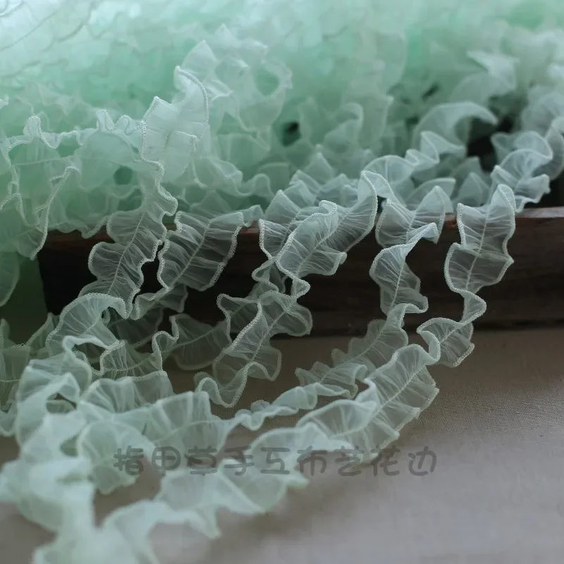 2meters Colorful Luxury Tulle Lace Fabric Soft Ruffle Trim Ribbon Edge Dress Collar Applique DIY Sewing Fringe Decor 3CM Width