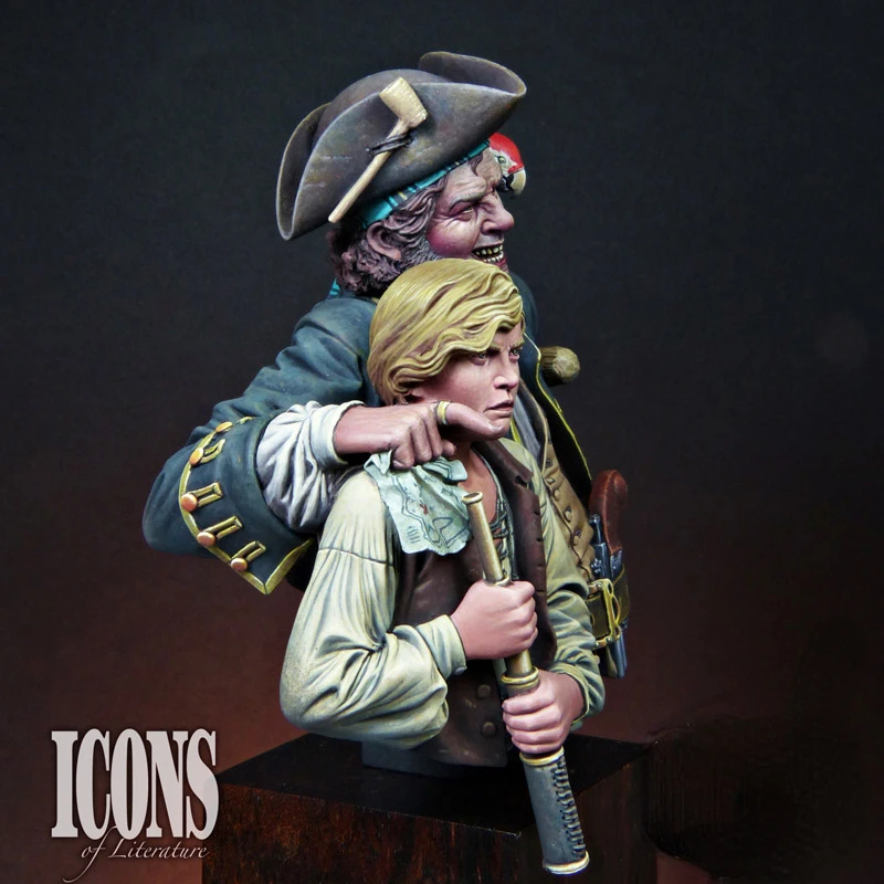 1/12 Resin Bust Model Kit Fantasy Hobby Miniature Pirate Captain and Little Boy Diorama Toy Unassembled Unpainted Free Shipping