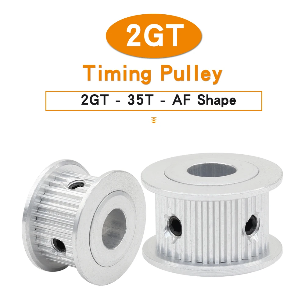 35 Teeth Belt Pulley 2GT-35T Pitch 2 mm AF Type Bore Size 4/5/6/6.35/7/8 mm Alloy Wheels 3D Printers Timing Belt Width 6/10 mm