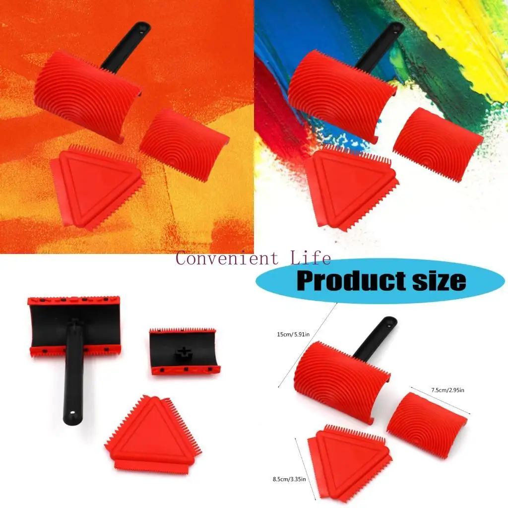 

L1EE Professional Grains Roller Stuckles 3pcs Эргономичные ручки и износостойкие ролики для проектов по ремонту дома