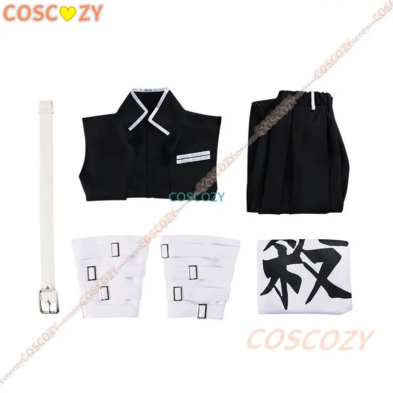 Disfraz de Cosplay de Anime Shinazugawa Sanemi Wind Hashira, conjunto completo de pegatinas de peluca