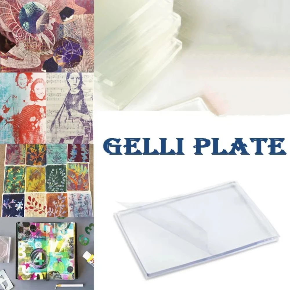 New Transparent Gel Printing Plate Reusable Silicone Gel Plate Gel Press Monoprinting Gel Arts Clear Plate Scrapbooking Arts