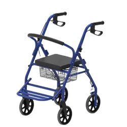 Foldable Shopping Four-wheeled Grocery Cart Can Sit Aluminum Alloy Cart Portable Household Elderly Walker