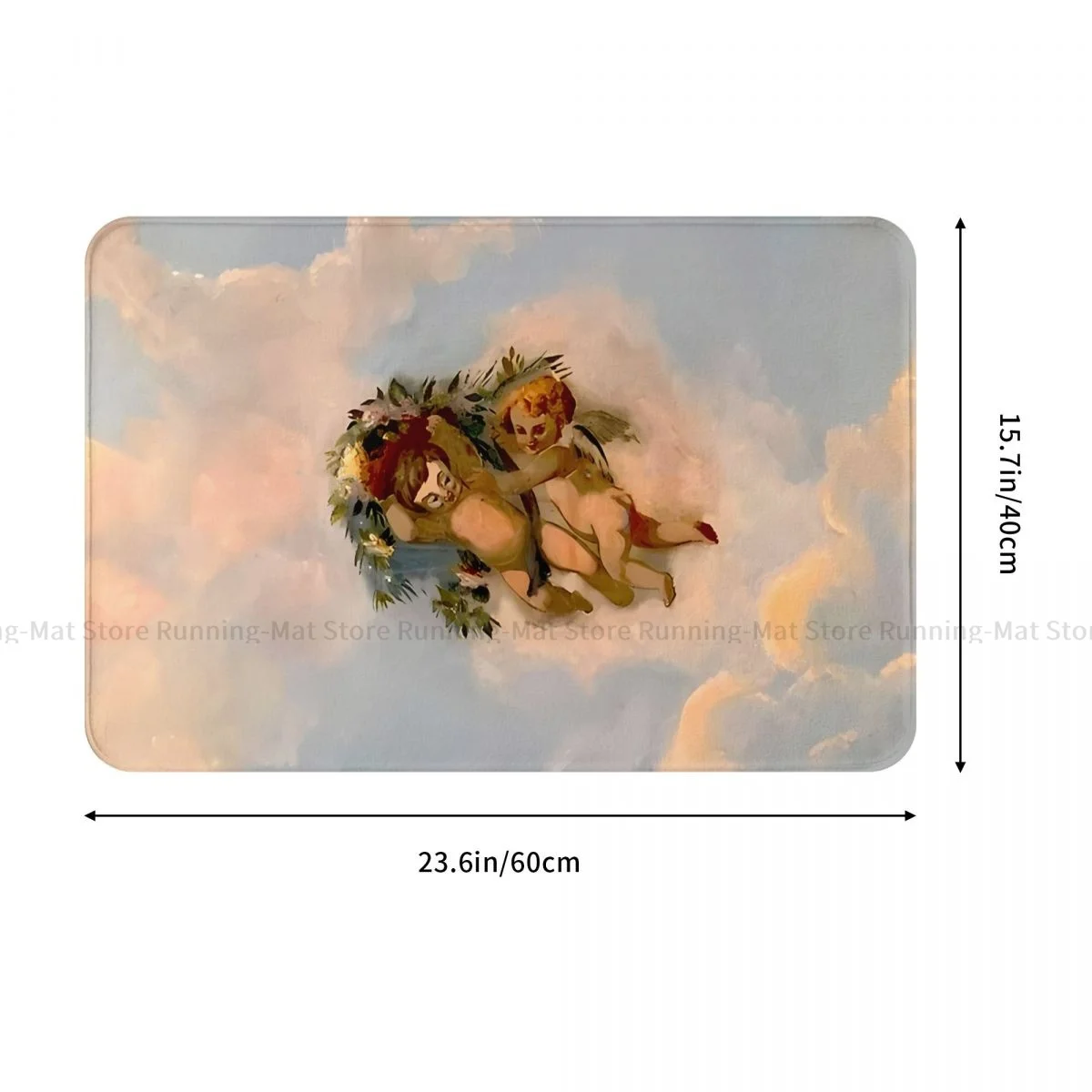 Victorian Angel Anti-Slip Doormat Bath Mat Cupid Sky Fresco Hallway Carpet Entrance Door Rug Home Decor