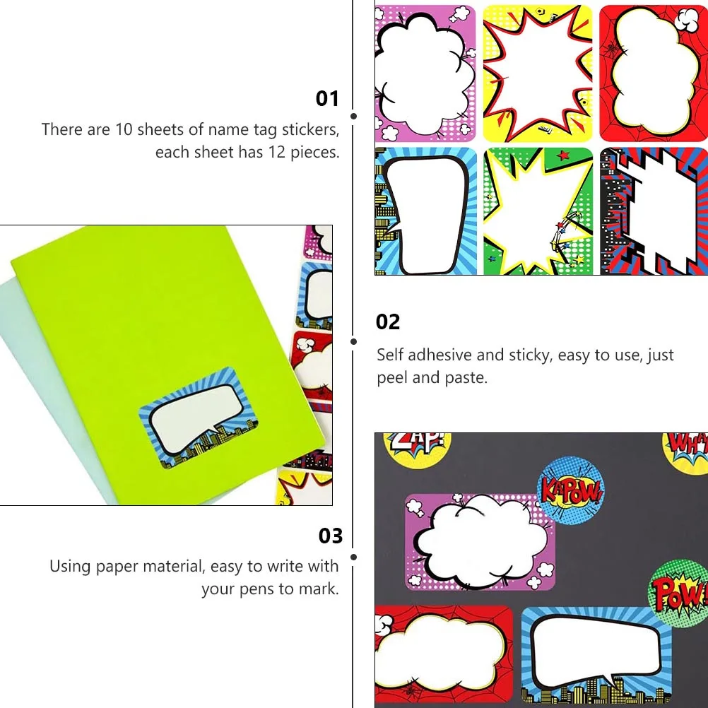 

Наклейки с именем, 12 шт. в листах, самоклеящиеся пустые этикетки, уникальный дизайн, яркие цвета, студенческий подарок, наклейки с именем