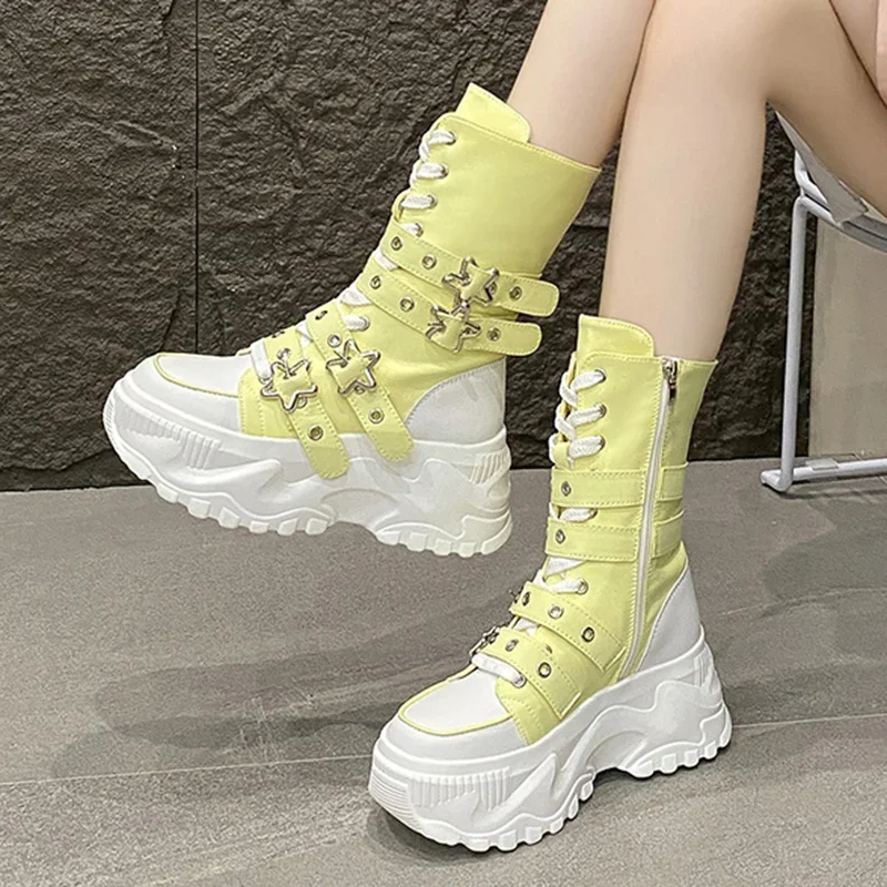 New Rock Platform Y2K Boots Women Summer 2026 Gothic Metal Star