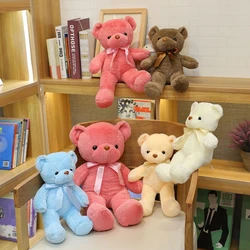 30CM Many Colors Teddy Bear Plush Toy New Cute Soft Many Colors Ribbon Butterfly Festival Solid Color Hug Bear Doll Birthday