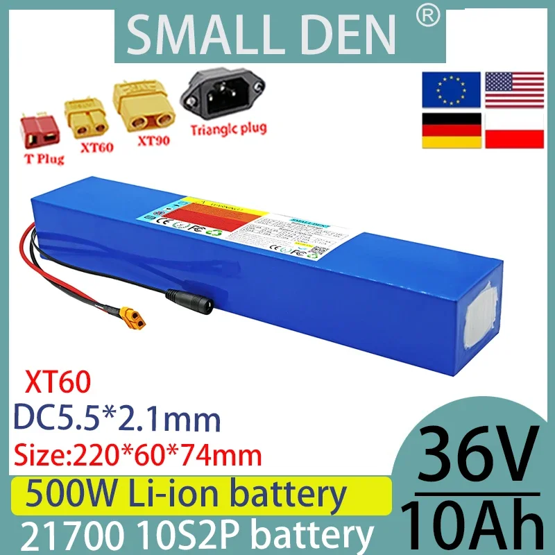 36V 10Ah 10S2P 21700 Lithium ion Battery Pack 125-500W Outdoor Backup Battery Solar Outdoor Large Capacity Electric Tool Battery