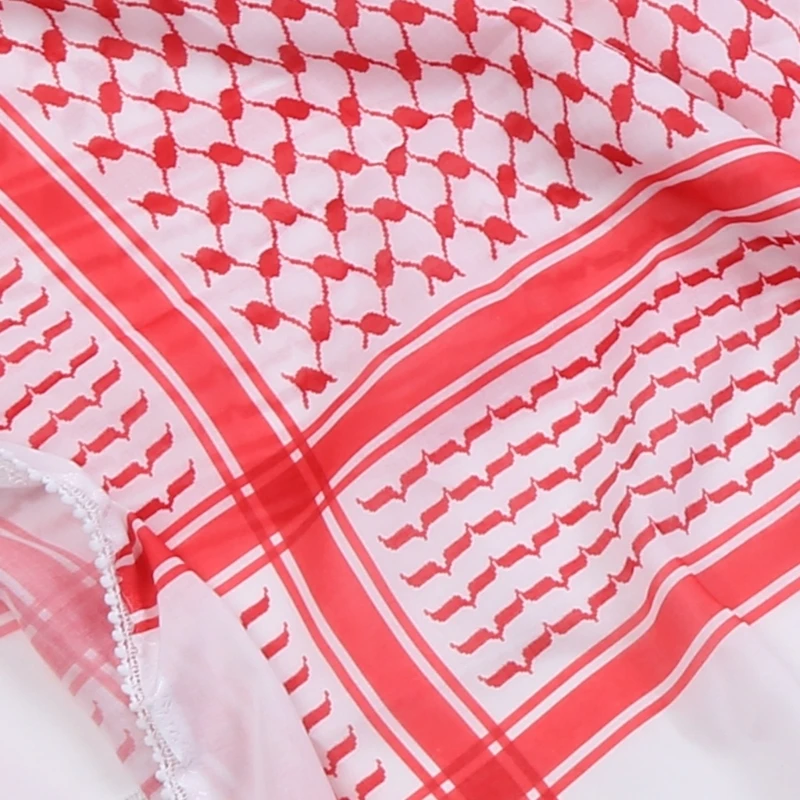 A2ES Turbante árabe musulmán Hijab Keffiyeh bufanda borla estilo Shemagh