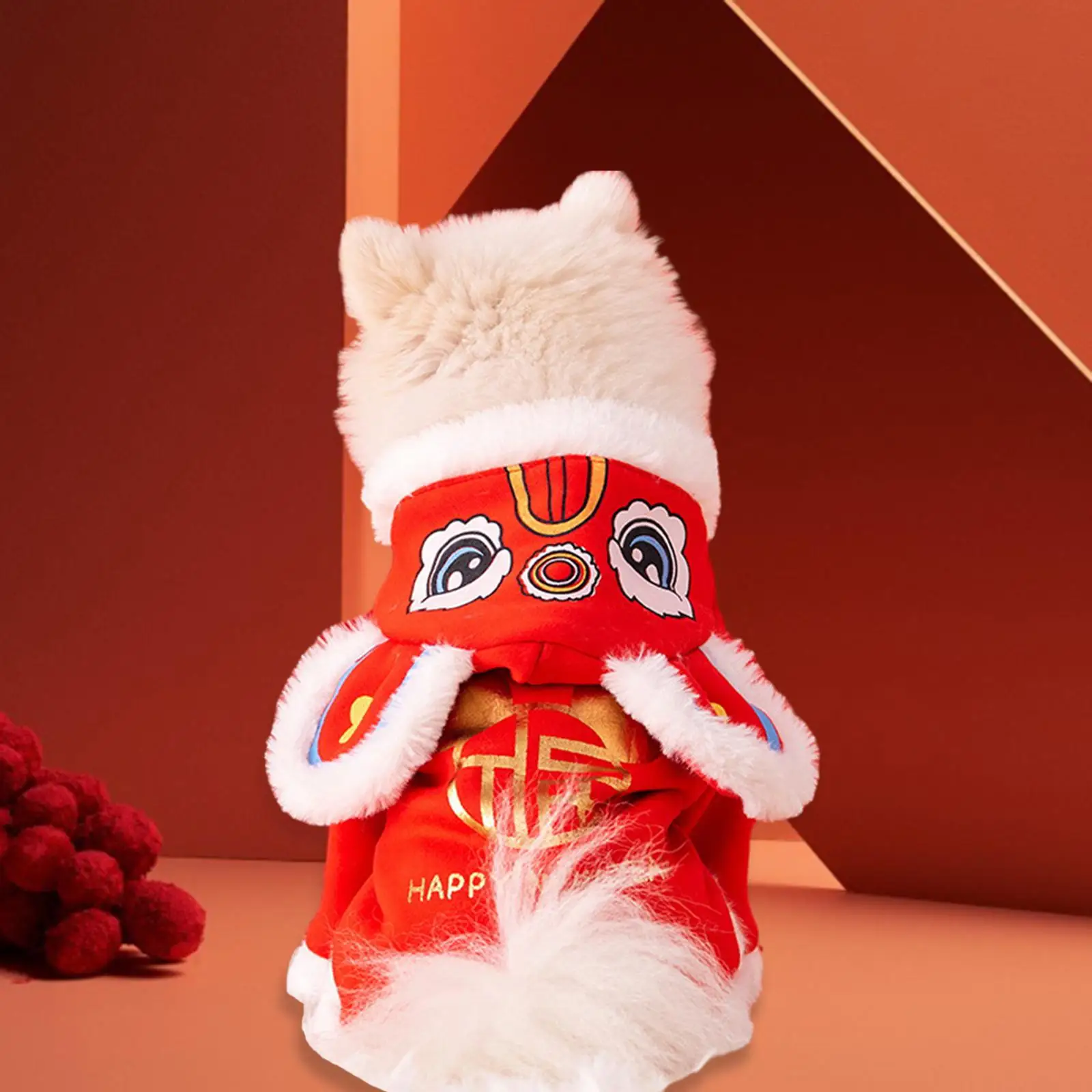 Pet Clothes for Chinese Spring Festival Tang Suit, Traditional Dance Lion Pet